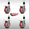 Service Caster 5'' SS Red Poly Swivel 1-1/2'' Expanding Stem Caster Set Total Lock Brake, 4PK SCC-SSEXTTL20S514-PPUB-RED-112-4 - alternate 4